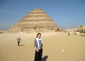 Megan visiting the Saqqara pyramids, Egypt